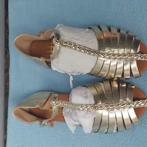 Shunbo qq-602 T-Strap Sandals size 36 color Gold